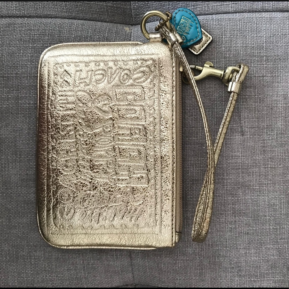 Gold Coach Wristlet